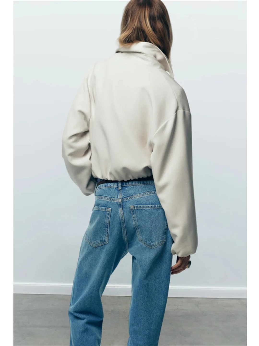 ملابس خارجية محايدة طويلة Sve بياقة واقفة منتفخة Jaet للسيدات وصلت حديثًا لخريف 2025 مع سحاب مناسب... #3