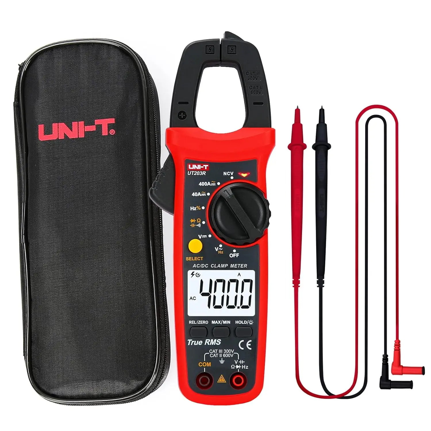 

Digital Clamp Meter UT203R: True RMS AC/DC Voltage, Current, Resistance Tester with Auto Ranging