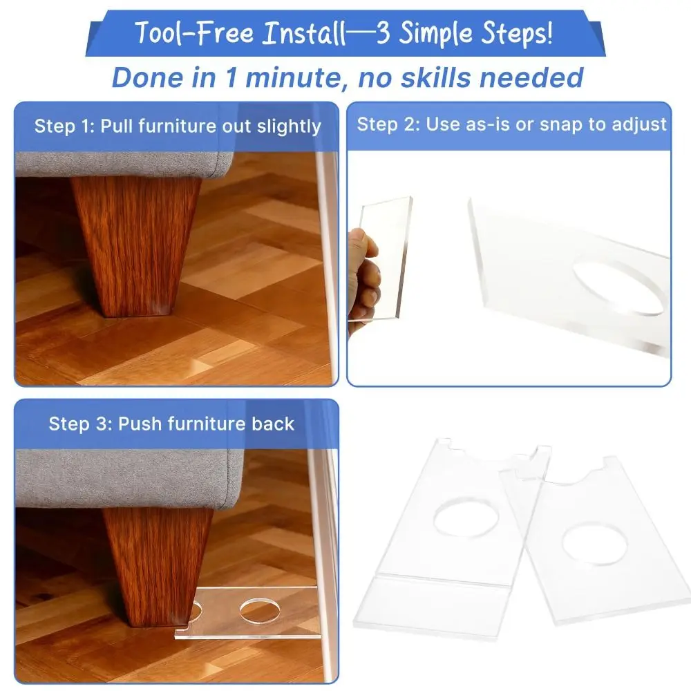 Nueva almohadilla de pared acrílica para muebles, protección para muebles, tapones deslizantes para sofá, espaciador Universal transparente para cabecera del hogar