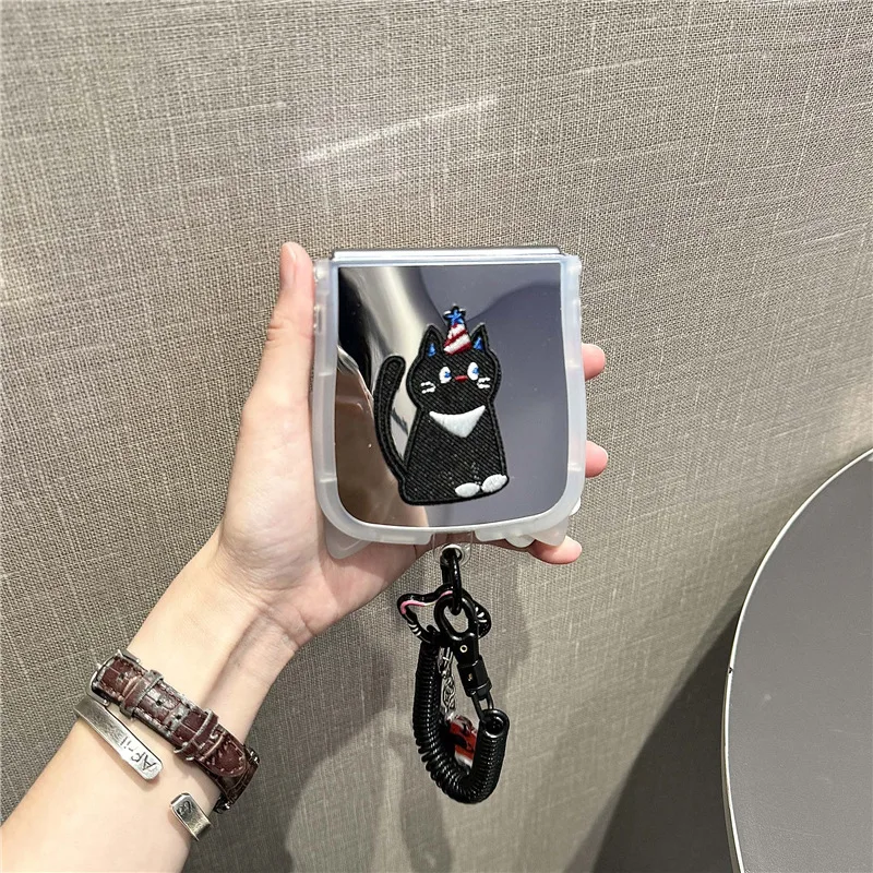 Креативный чехол для телефона Play Cat для Samsung Galaxy Z Flip 6 5 4 3, защитная задняя крышка для ZFlip4 ZFlip5 ZFlip6, защитный чехол