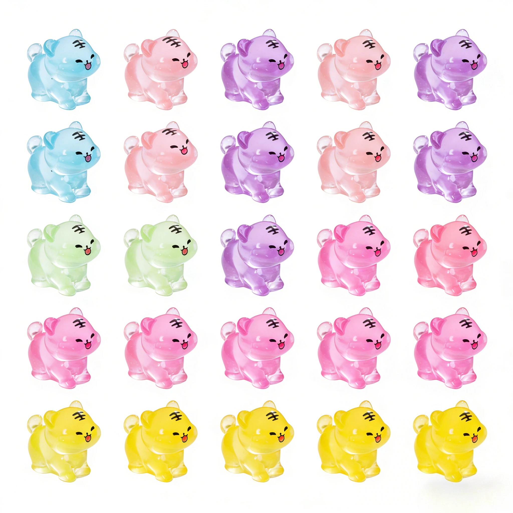 

10-30 шт. светящихся фигурок тигров, светящиеся в темноте, миниатюрные украшения из смолы в виде животных, аксессуары для DIY, украшения для сказочного сада, подарки для вечеринок