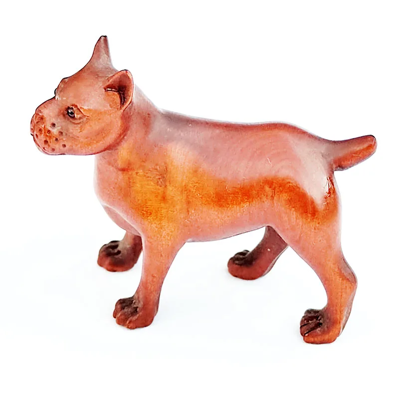 

GX1053 - 20 Years Old 2" Hand Carved Boxwood Netsuke - Cool Dog