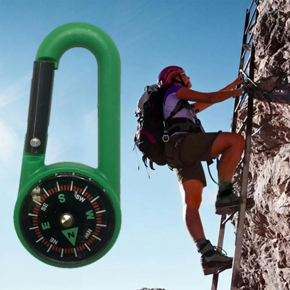 Mini Abs Compass Chain Carabiner Clip Snap Hook Hiking Tourism Equipment Tool Outdoor 1pc Camping Goods I6i6