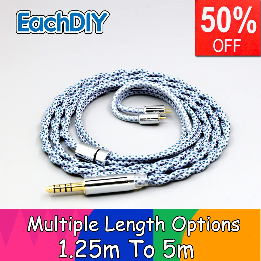

99% Pure Silver Mix Graphene OCC Shielding Earphone Cable For IEM 0.78mm Flat Step JH Audio JH16 Pro JH11 Pro 5 6 2pin LN008631