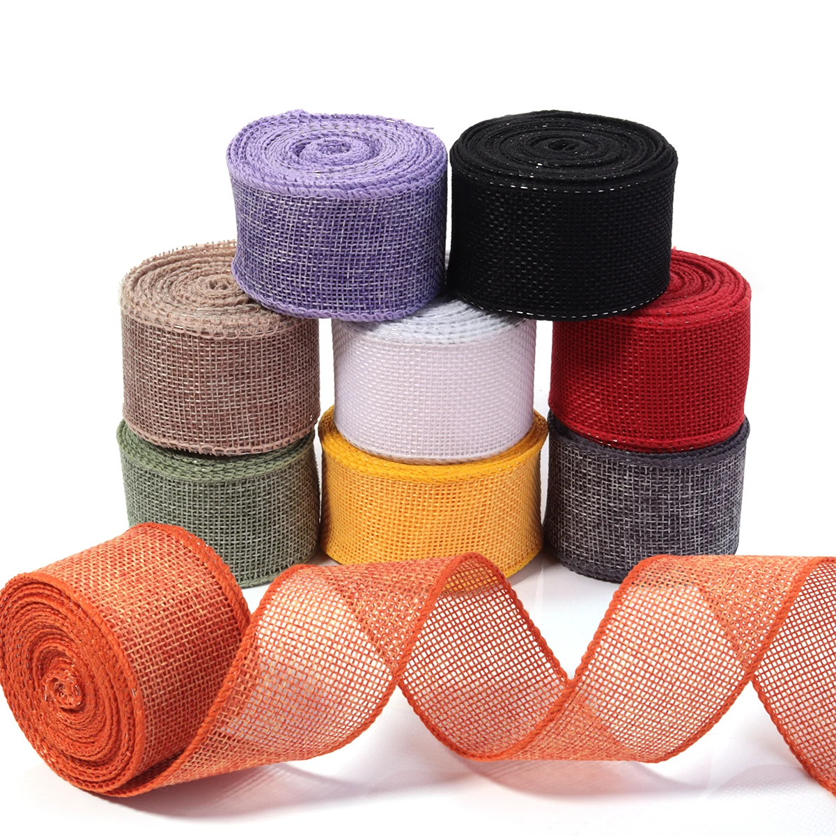 (5 Yards/Packung) 40 mm farbiges Leinenband, Drahtkante, Bänder, Blumenspitze, Geschenkbox, Kuchenverpackungsband