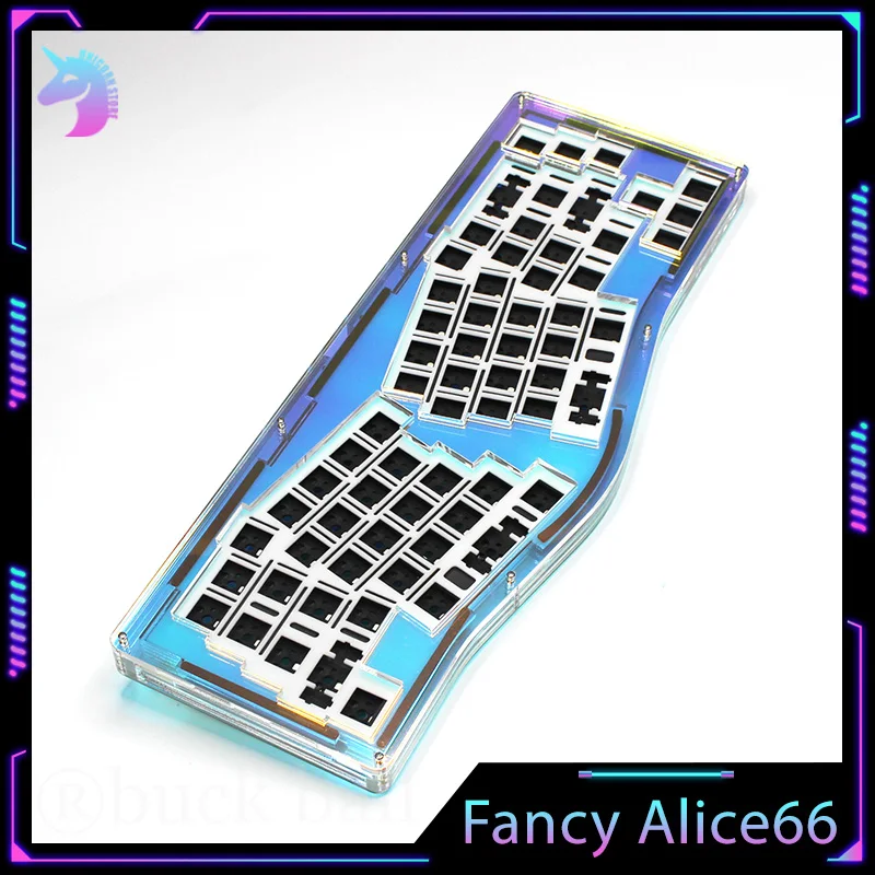 

Fancy Alice66 Wried Game Keyboard Kit Transparent Keyboard Kits Gasket Change Rgb Support Qmk/Via Custom Gaming Pc Keyboard Kits