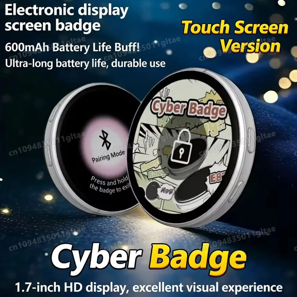 Anime E-Badge Display Pin Dynamic Electronic Badge Anime Merchandise Digital Display Badge Dynamic Gift For Otaku Friends HT30