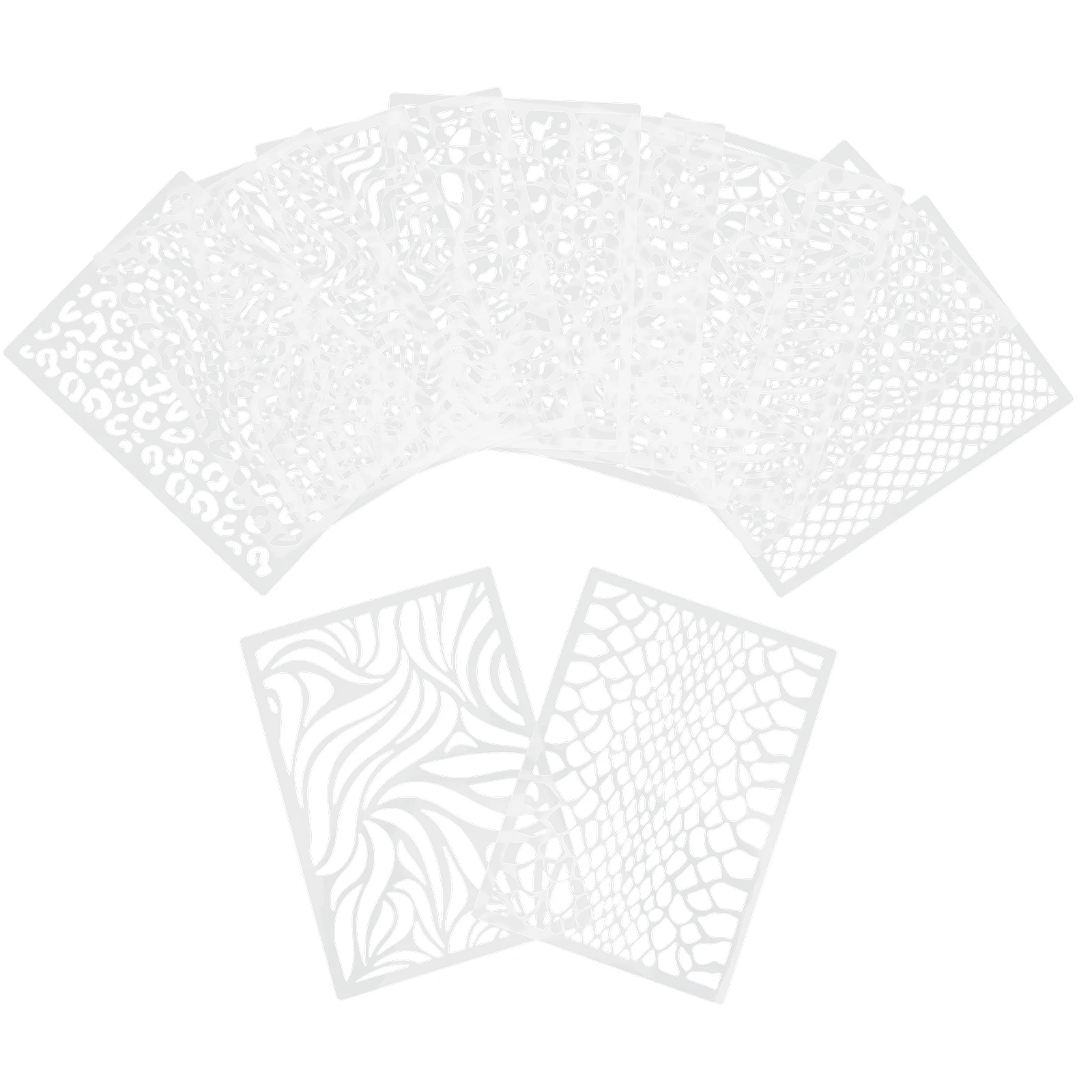 12pcs Reusable Hollow Spray Paint Stencils Wall Painting Templates For Diy Crafts Decorative Art Patterns Pet Material Safe