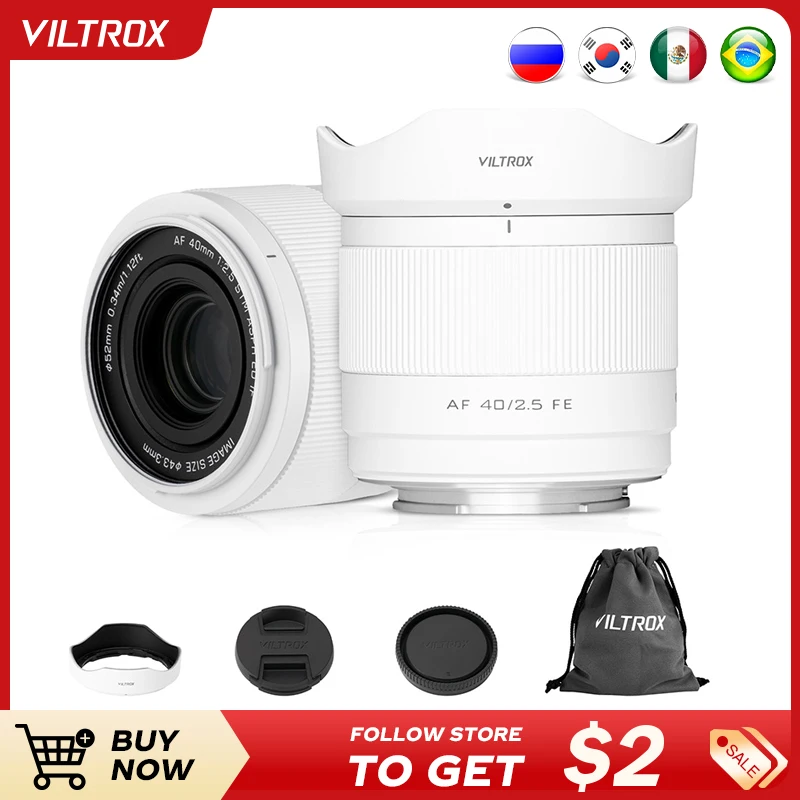 VILTROX lensa fokus otomatis bingkai penuh 40mm F2.5 baru untuk kamera dudukan seri Sony E