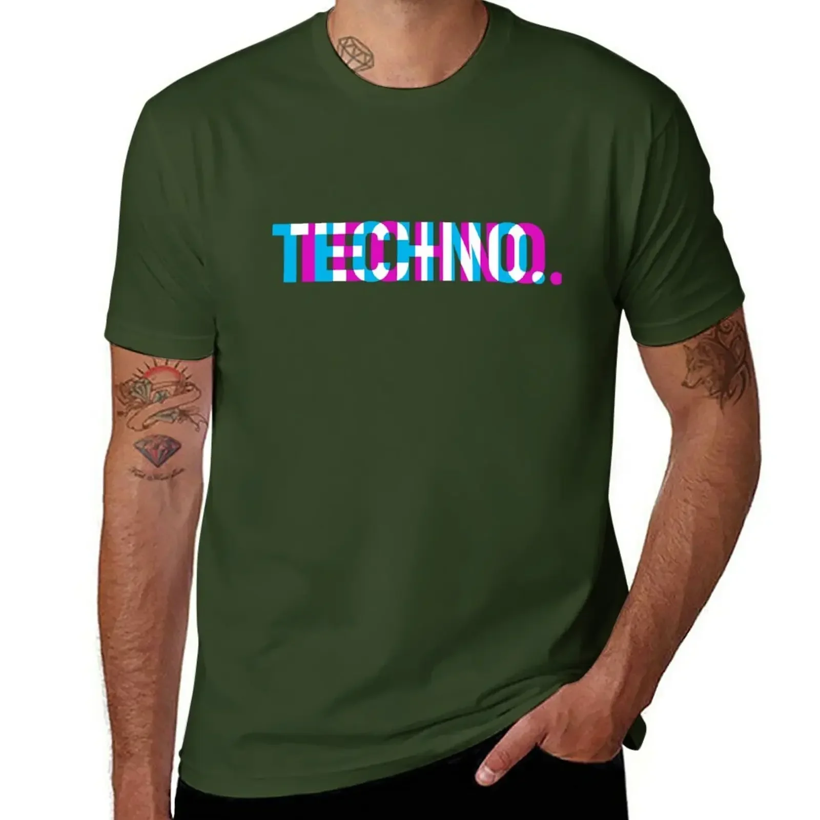 

Techno T-Shirt anime graphics t shirt plain black t shirts men