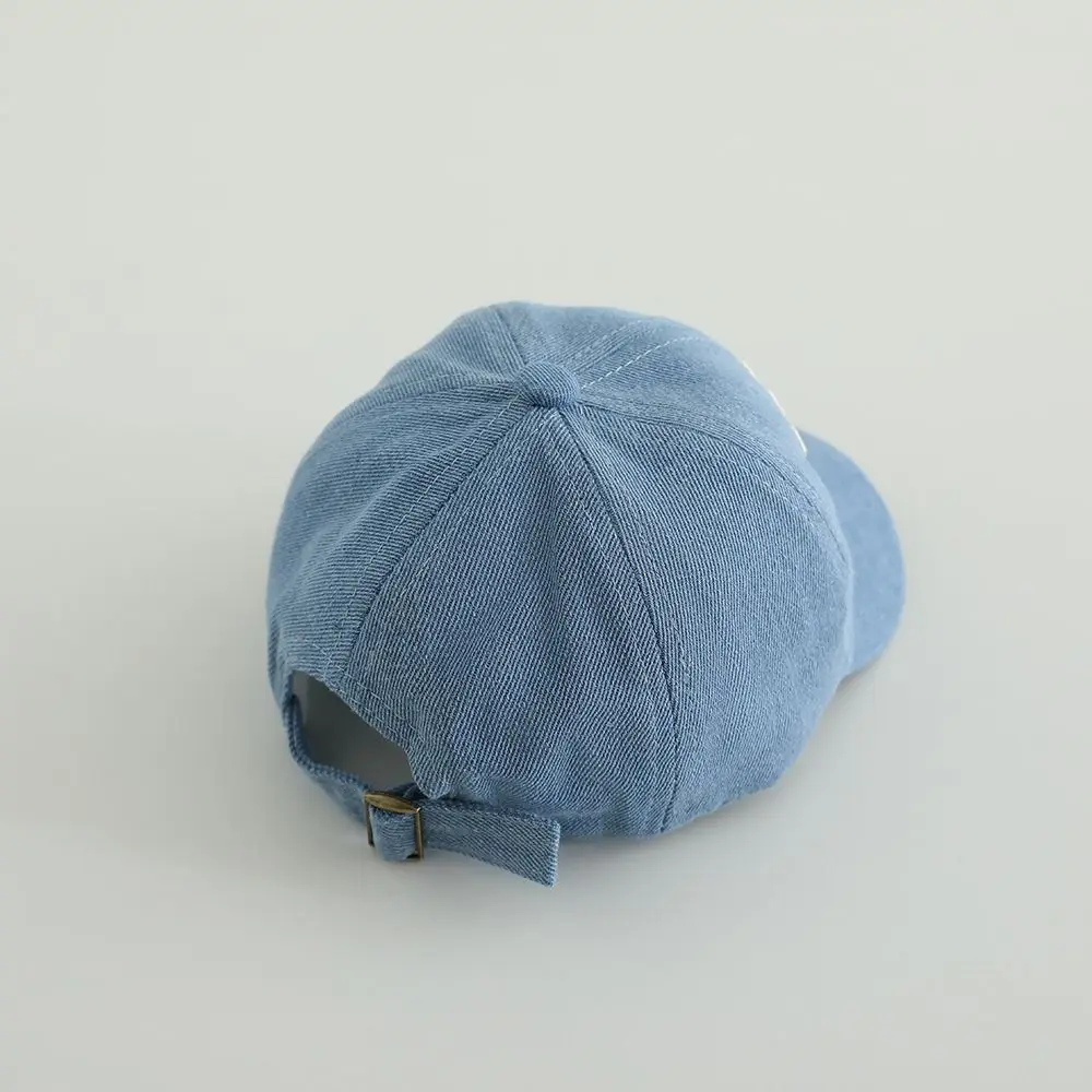 

Casual Blue Denim Cap Dome Short Brim Letter Baseball Cap 1-3Y Hip Hop Baby Visor Hat