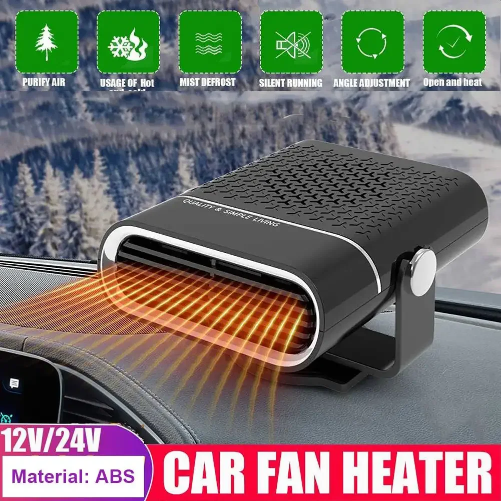 12V/24V Windscreen Demister Defroster Car Heater Fast Heating Automatic Heater Non-slip Base for Car Camping Travel Winter
