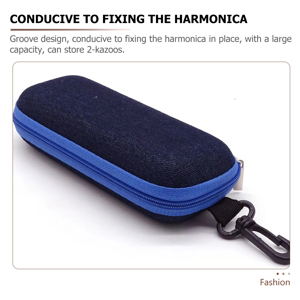

Dual Kazoo Storage Box Portable Shockproof Eva Kazoo Case For Kids Adults Durable Lightweight Holder Large Capacity Pouch For
