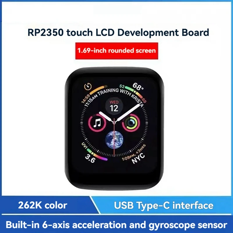 Hot Sale RP2350 Microcontroller Dual-Core ARM Touch LCD Development Board With 1.69-Inch Rounded Corner LCD Touch Screen