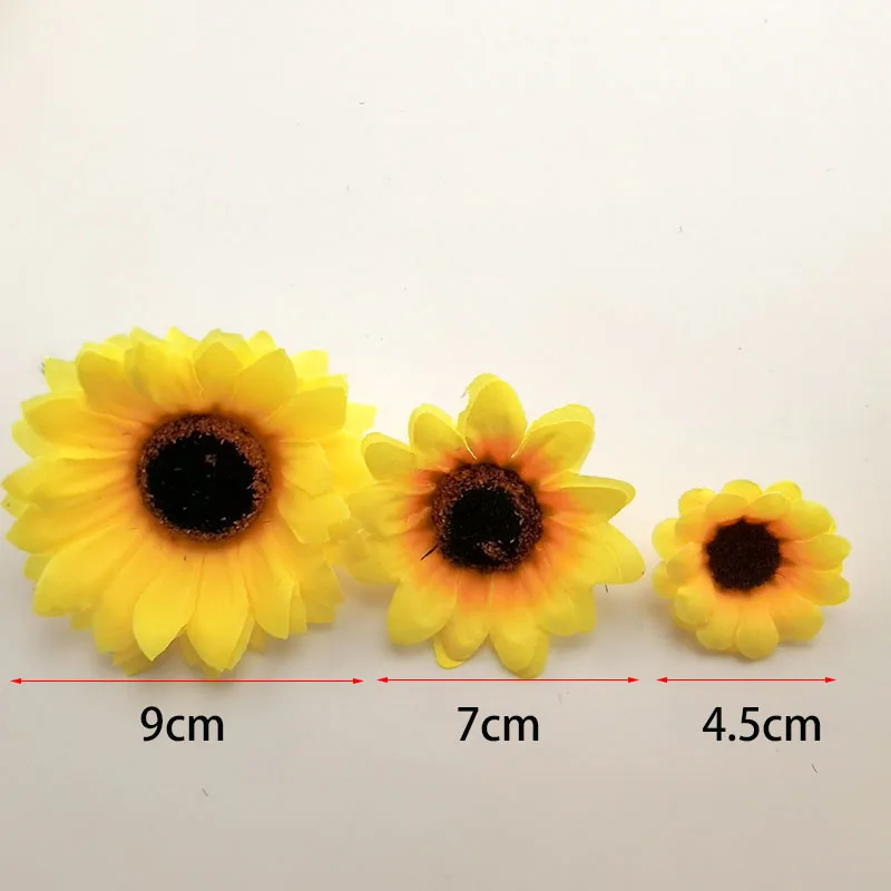 10x  Large Silk Sunflower Artificial fake Daisy Flower Head For DIY Wedding Box Decoration Headmade home Accessories flowers B3