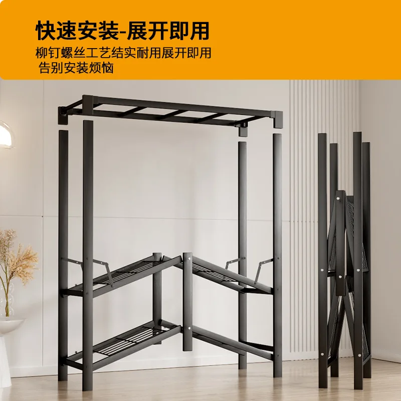 Installation-free folding wardrobe home bedroom simple cloth wardrobe is durable and durable all-in-one wardrobe rack for rental