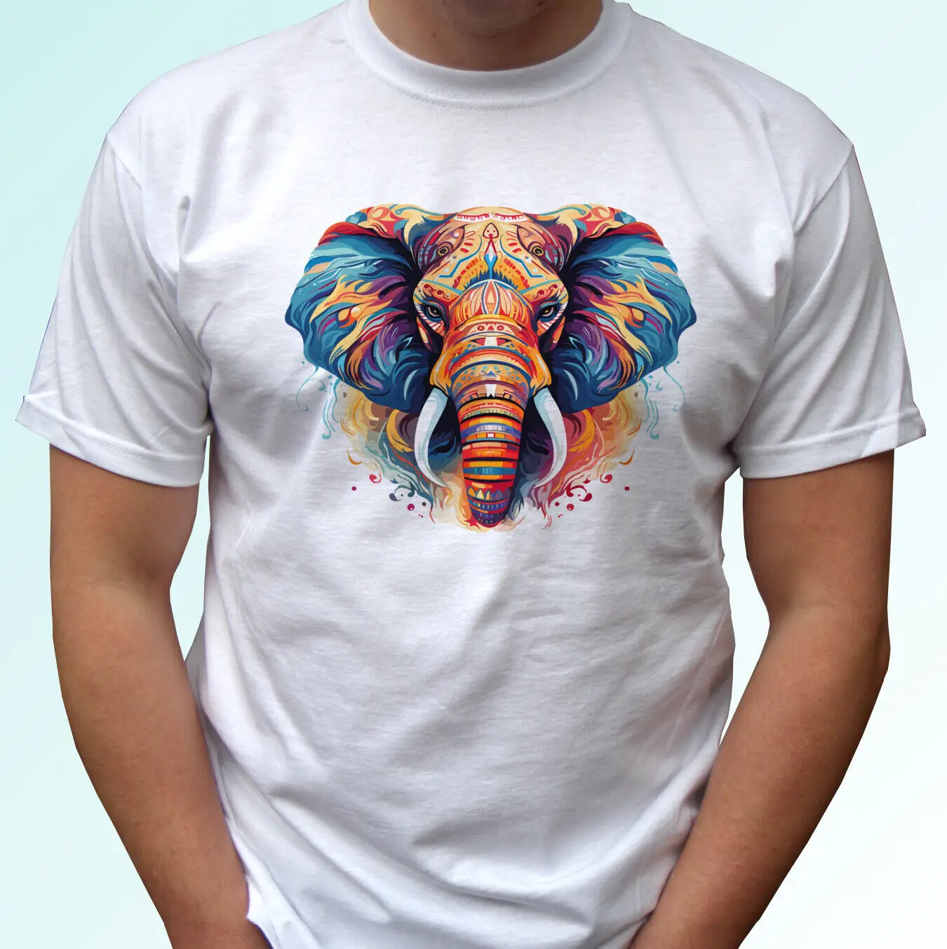 

Elephant t shirt tee design head top animal gift mens womens kids baby sizes