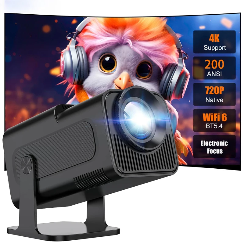 

HY320mini Projector with Android 11, 720P Full HD Support,180° Rotatable Smart Projector, Glow Party Supplies, Upgrated HY300