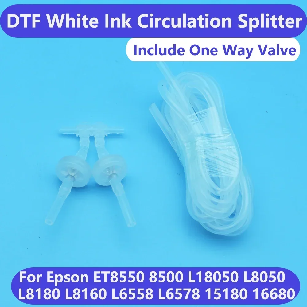 DTF DTG No Colors Mix One Way Valve White Ink Circulate Splitter Connector Kit For Epson L18050 L8050 ET8550 ET 8550 L8180 8500