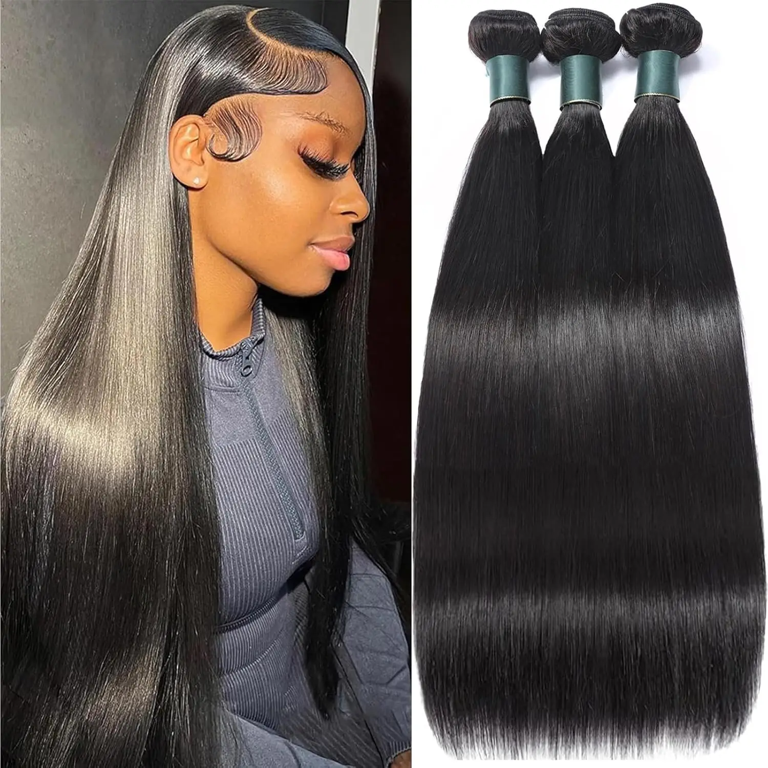 12A حزم مستقيمة الشعر البشري 100% غير المجهزة البرازيلي عذراء شعر طبيعي مفرود حزم اللون الطبيعي وصلات شعر خام