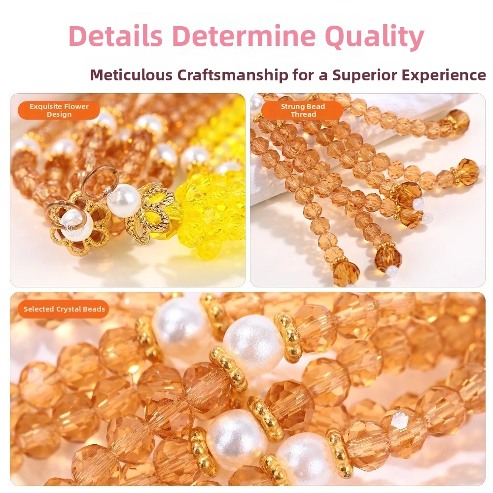 Medium Length Crystal Bead Tassel Multi-Color Rice Bead Bead Fringe Tassel Handmade Handmade Tassel Accessories