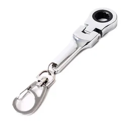 Real Working Keychain  Mini Shaped Metal Racing Keychain  Compact Size 10mm Ratchet Wrench Key Chain Ring Keyring