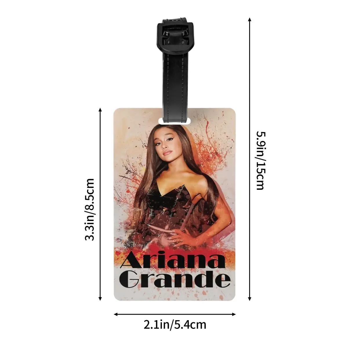 Custom Ariana Grande Pop Music Luggage Tag Custom American Singer Baggage Tags Privacy Cover Name ID Card