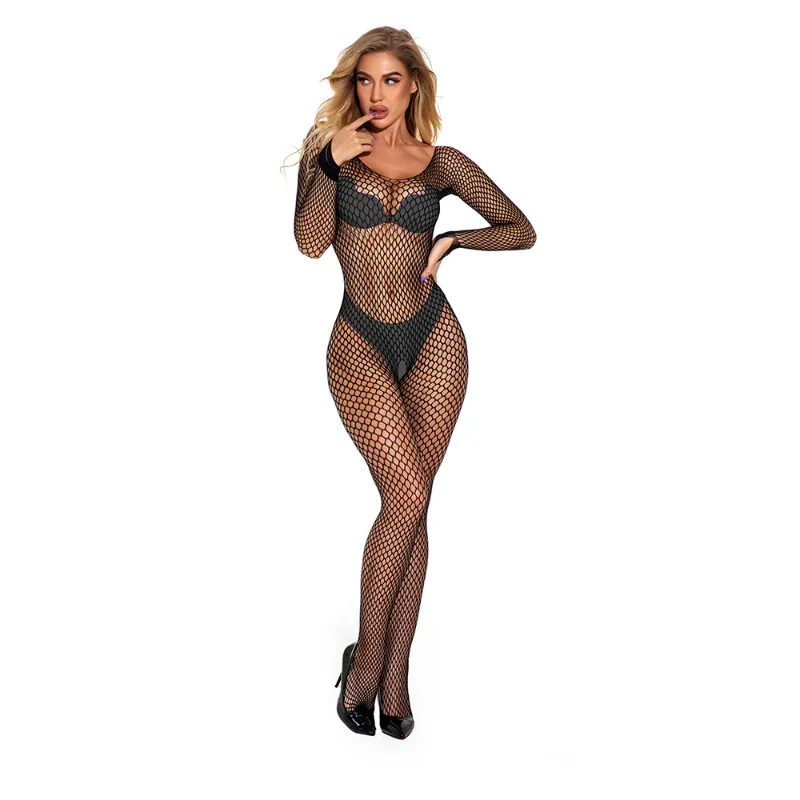 Sexy Stockings Ladies Fishnet Open Crotch Bodystockings Mesh tights Lingerie Appealing Leotard Pajamas Jumpsuit Teddy Babydoll