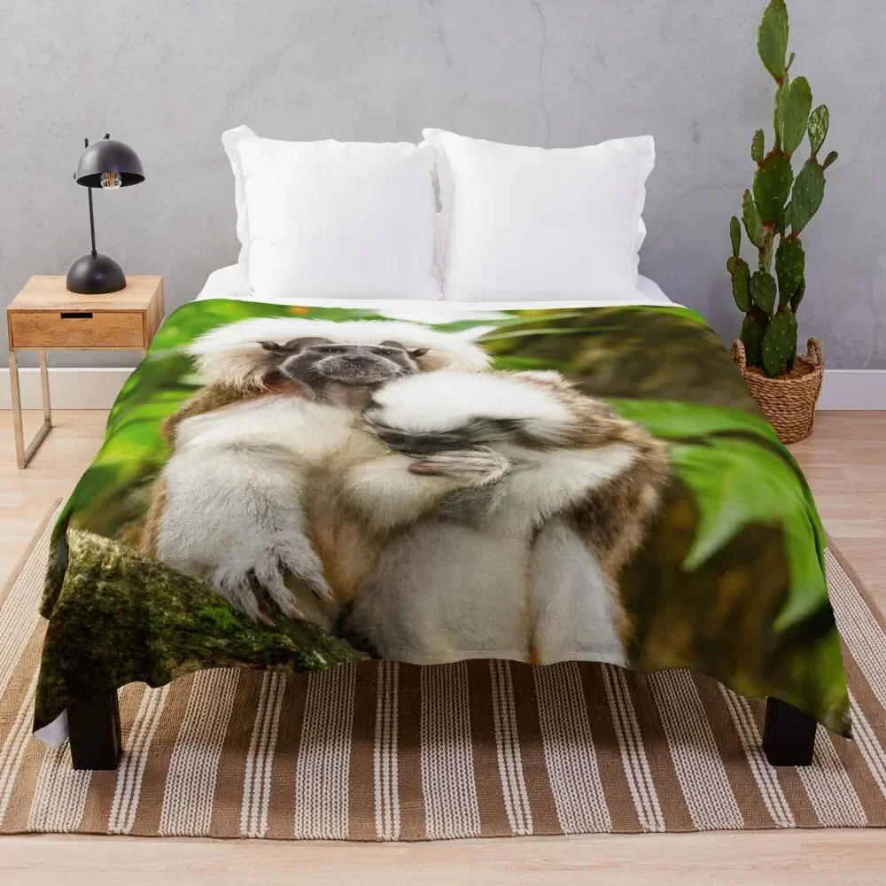 

Cotton-top Tamarins Throw Blanket Soft Warm Blanket Gift for Men Women Adults