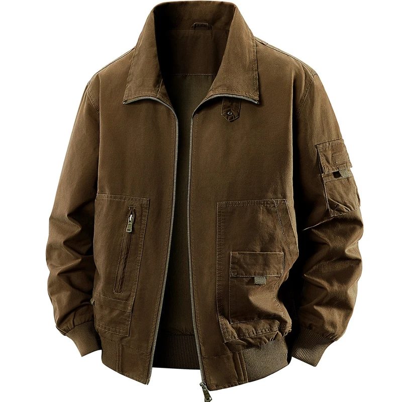 

Turn-down Collar All-match Men Jackets Spring Autumn Comfortable Male Clothes Fashion Casual American Jackets Luxury Quality