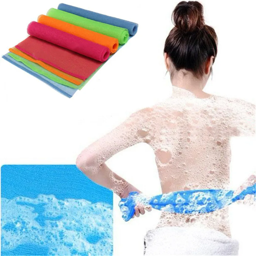 1/3/5 Pcs Random Color Cheap Hot Sale Nylon Body Cleaning Washing Towel Bath Shower Cloth Scrubbing