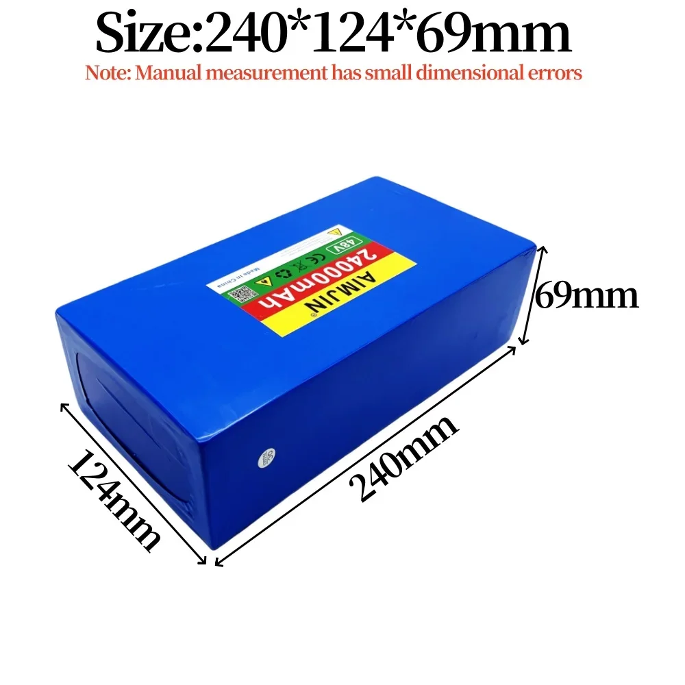 13S6P 24000mAh 48V 18650 Li-ion Battery Pack 2000W Citycoco Motorized Scooter Battery Built In 50A BMS+54.6V 2A Charger