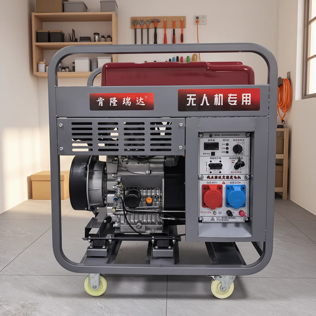 Portable Diesel Generator Open Frame Silent 8-Inch Rubber 4-Wheel JDP178FAE Engine for Small-Scale