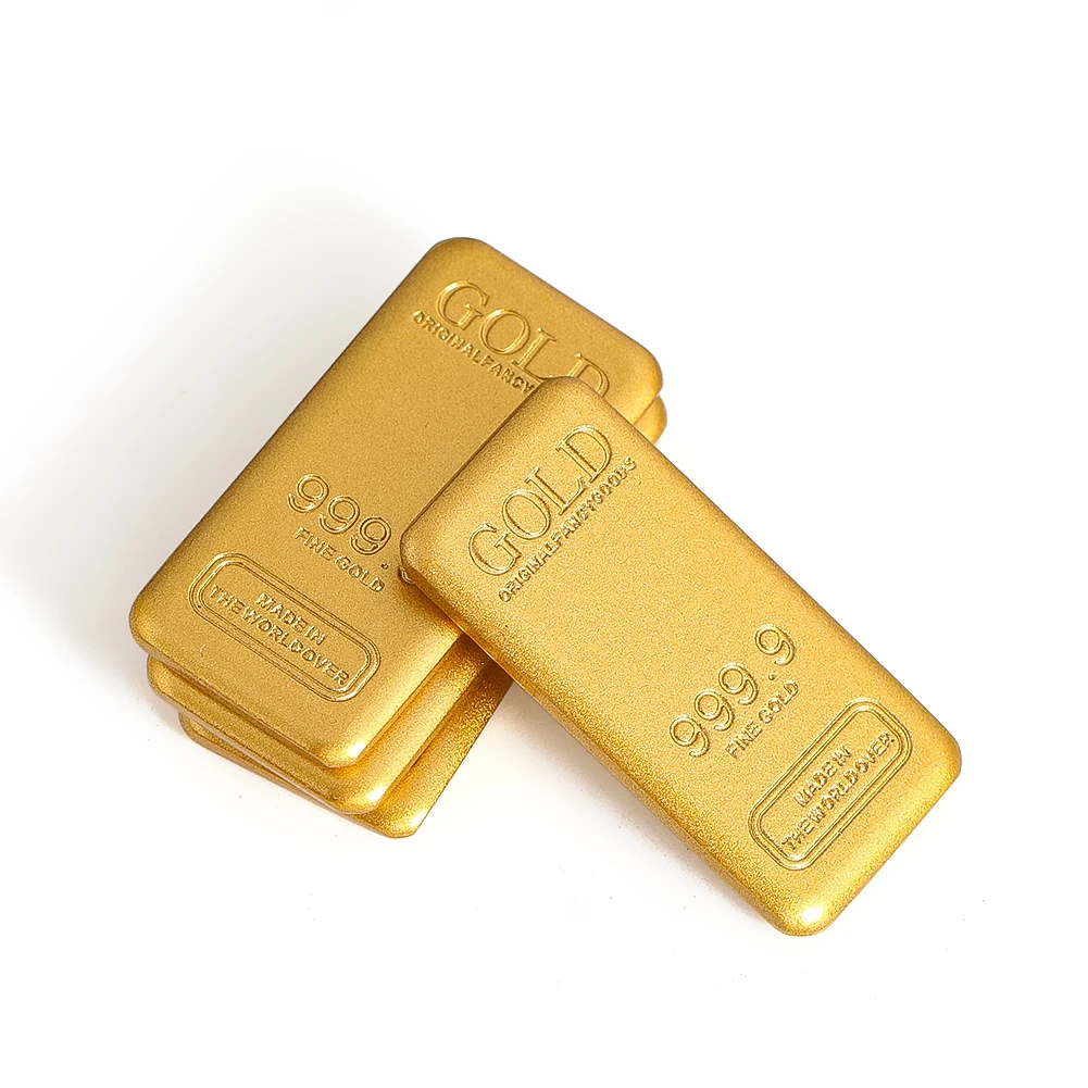 Brass Gold Bar Style Decorative Ornament Retro Vintage Table Decoration Office Desk Figurine Creative Home Decor Gift Piece