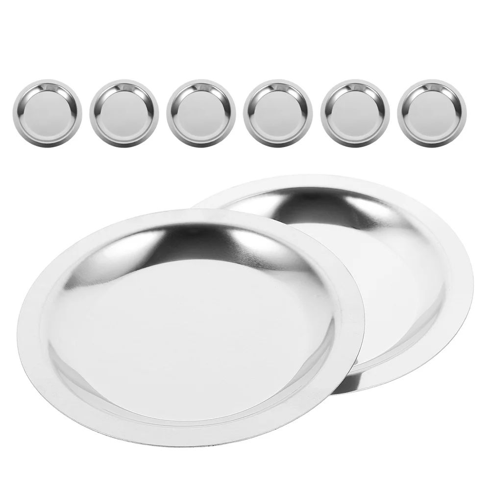 

8Pcs Round Wine Bottle Coaster Stainless Steel Heat Resistant Non-Slip Table Protector for Home Hotel Cafe