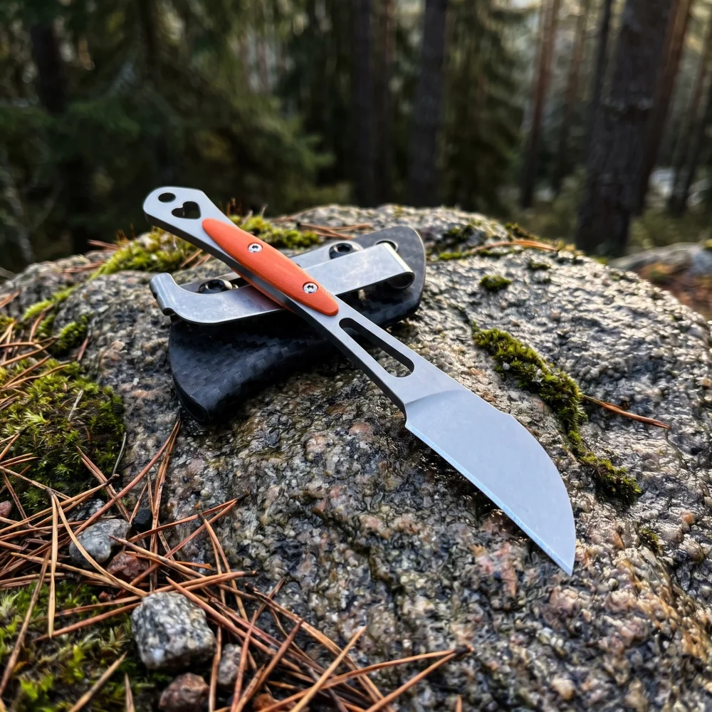 Lightweight Camping Picnic Small Chef Knife Multi-functional Outdoor Portable Fishing Straight Knives with K Sheath Men's Gifts