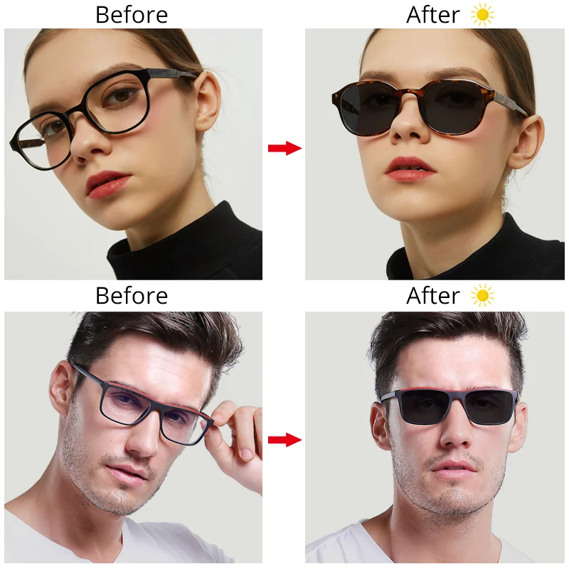 Ralferty 1.56 1.6 1.67 Anti Blue Photochromic Gray Lens Chameleon Sunglasses Clear Myopia Hyperopia Prescription Optical Lenses