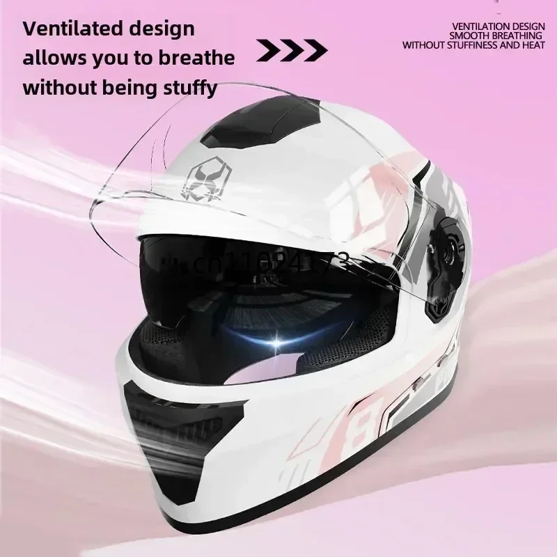 للجنسين دراجة نارية خوذة الشتاء المضادة للضباب الدافئة غطاء كامل خوذة للرجال والنساء سيارة كهربائية دورة دراجة نارية المعدات الوصول #3