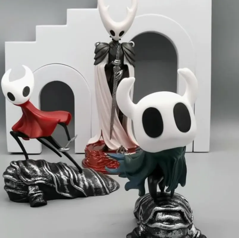 Squisito cavaliere cavo Hornet Quirrel Figure Set Anime Personaggio del gioco Statua in PVC Modello di visualizzazione da tavolo Regalo da collezione
