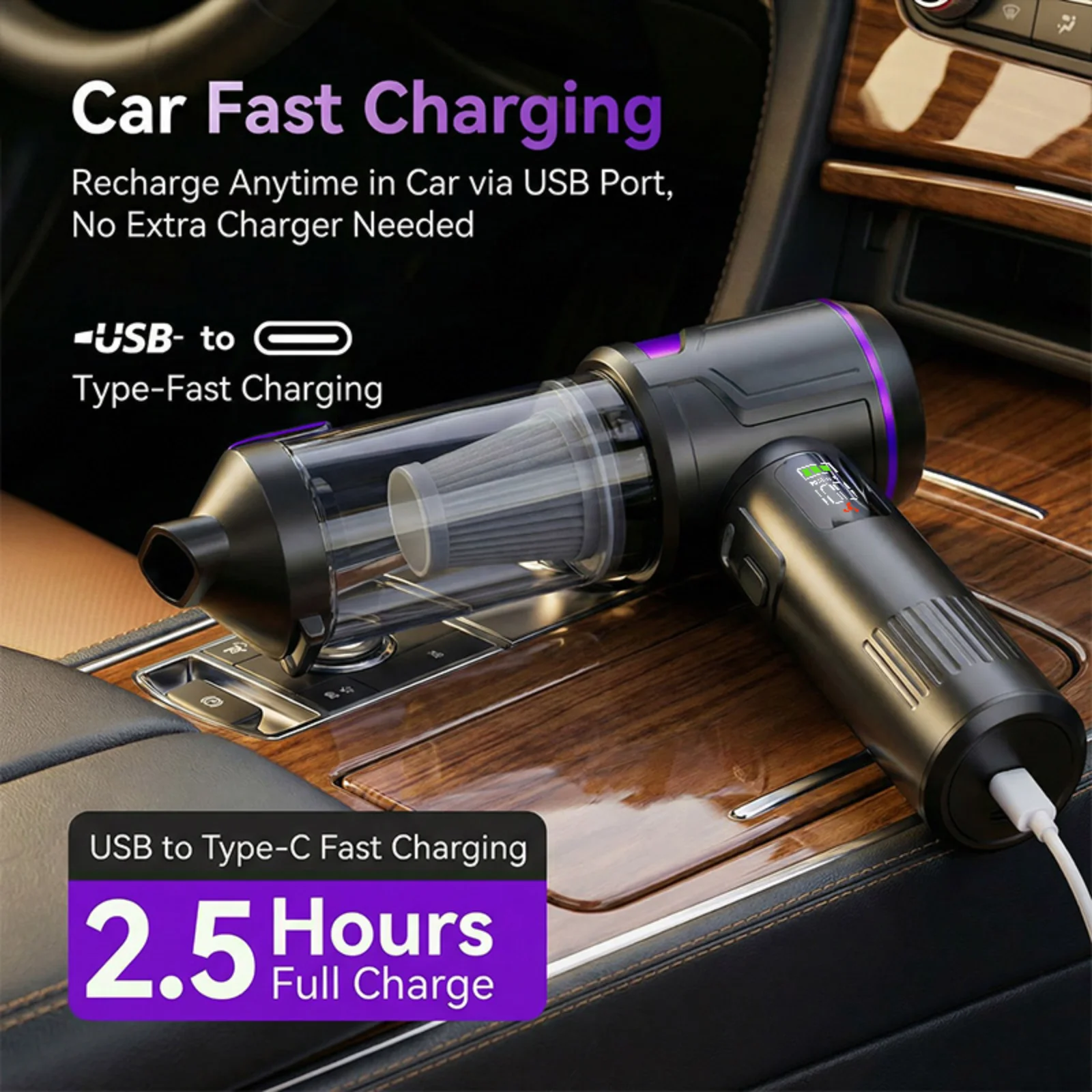 4-in-1 Car Vacuum Cleaner High 17000Pa Portable Handheld Wireless Brushless Motor Cleaning Machine Powerful Air Duster for Car