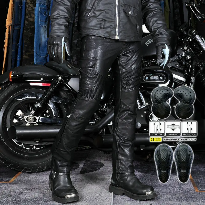 

VOLERO motorcycle riding pants, couple riders, motorcycle slim-fit leather pants, casual retro, anti-drop and windproof leather