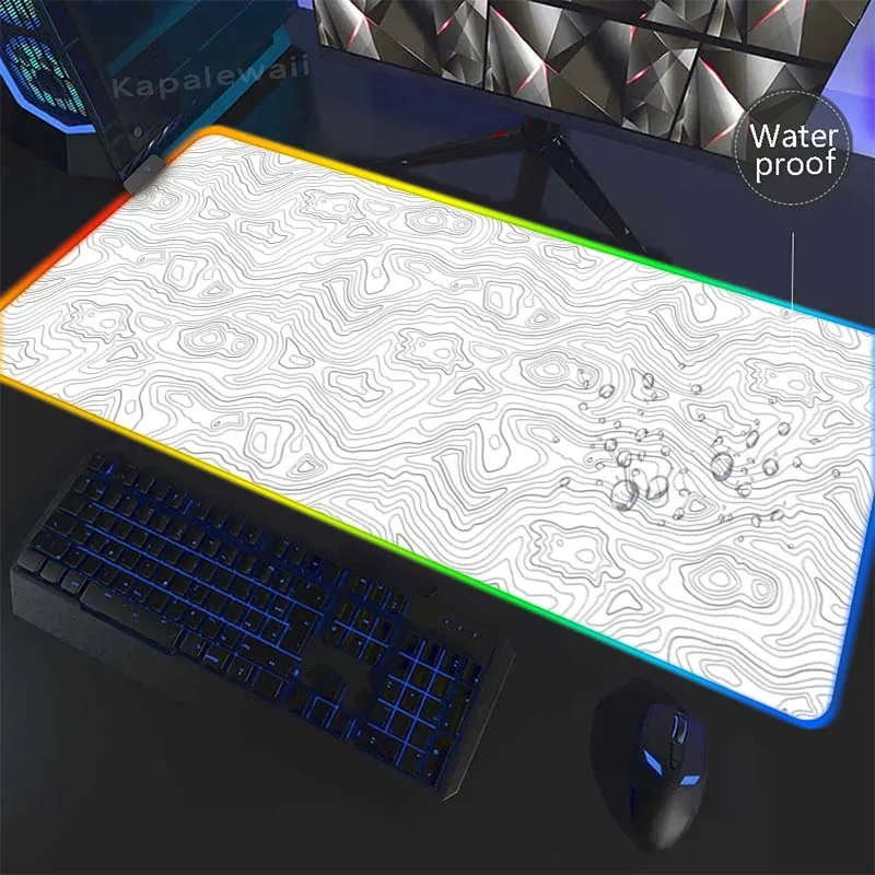 LED RGB wasserdichtes Mauspad schwarz und weiß Spieltisch matte 40x90cm Laptop Gamer Teppich Mouse pad Geschwindigkeit Soft Desk Pad Tastatur Teppich