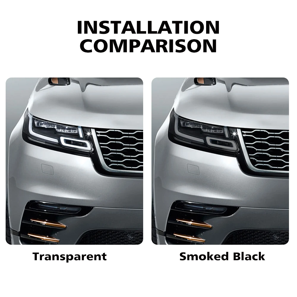 Premium TPU PPF for Range Rover Velar 2017-2026 High-Gloss Smoke Black Pre-Cut Headlight Cover Anti-Scratch Protective Vinyl Kit