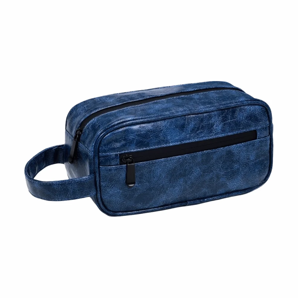

Waterproof Men Toiletry Bag Large Capacity PU Leather Cosmetic Bag Portable Design Simple Storage Shaving Tools Organizer