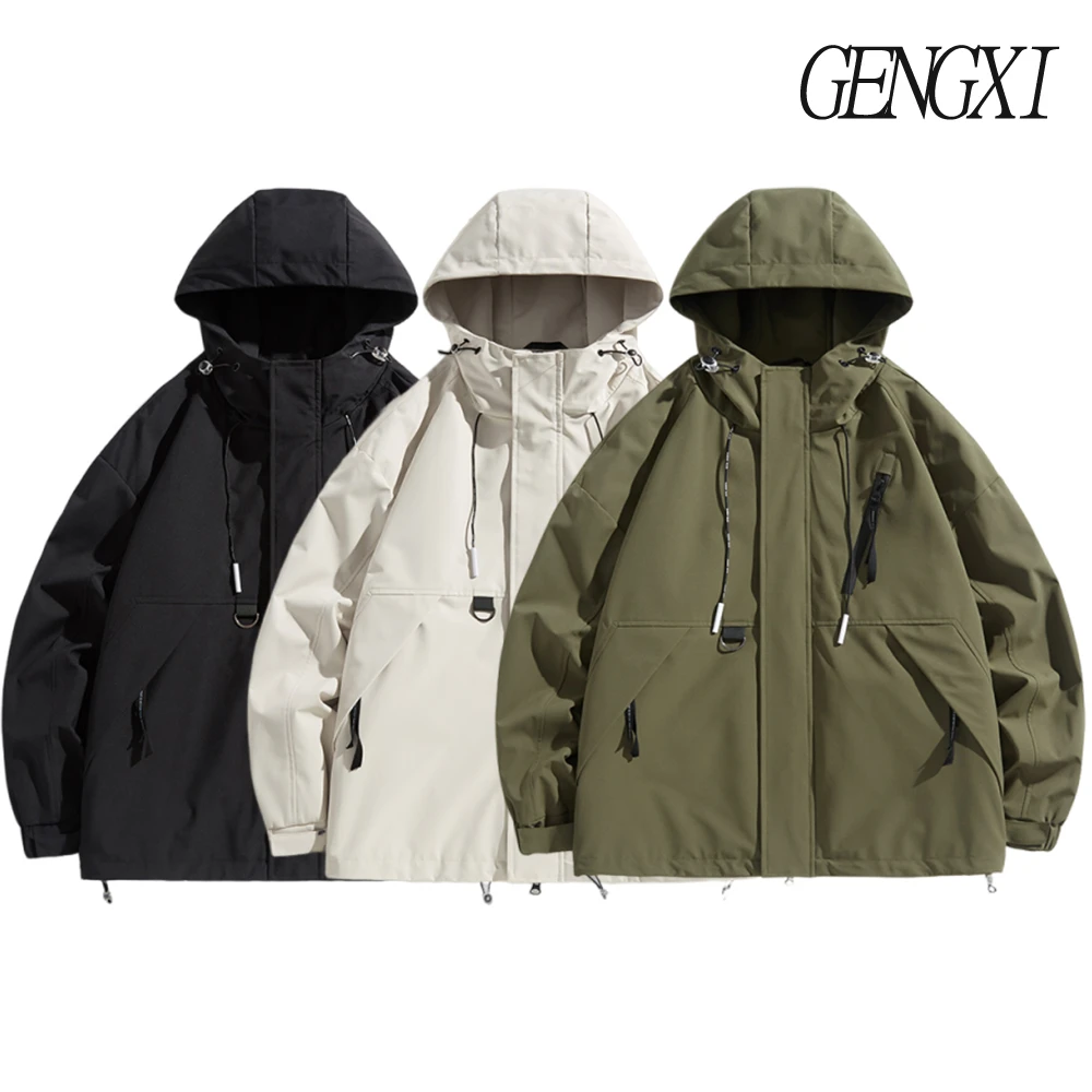 

Men's fall and winter windproof waterproof cold new trend fashion jacket hooded outdoor mountaineering sports rushing jacket