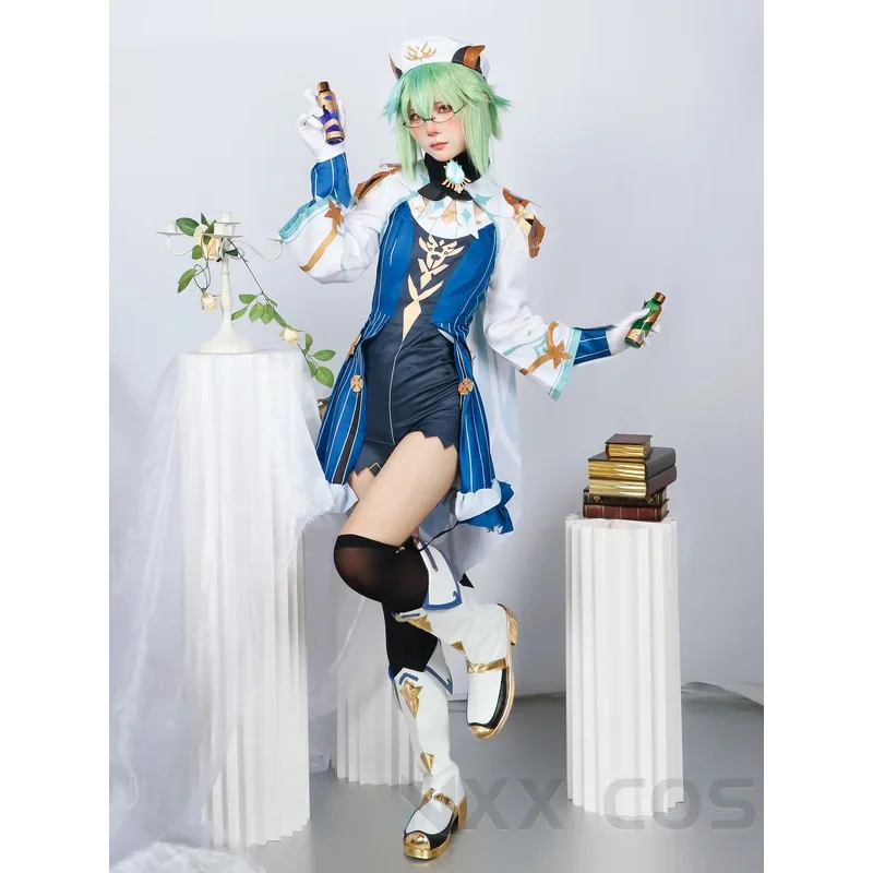 원신 임팩트 자당 코스프레 코스튬 로드 플레이 코믹 콘 원피스, 할로윈 파티 가발, 애니메이션 소품 게임