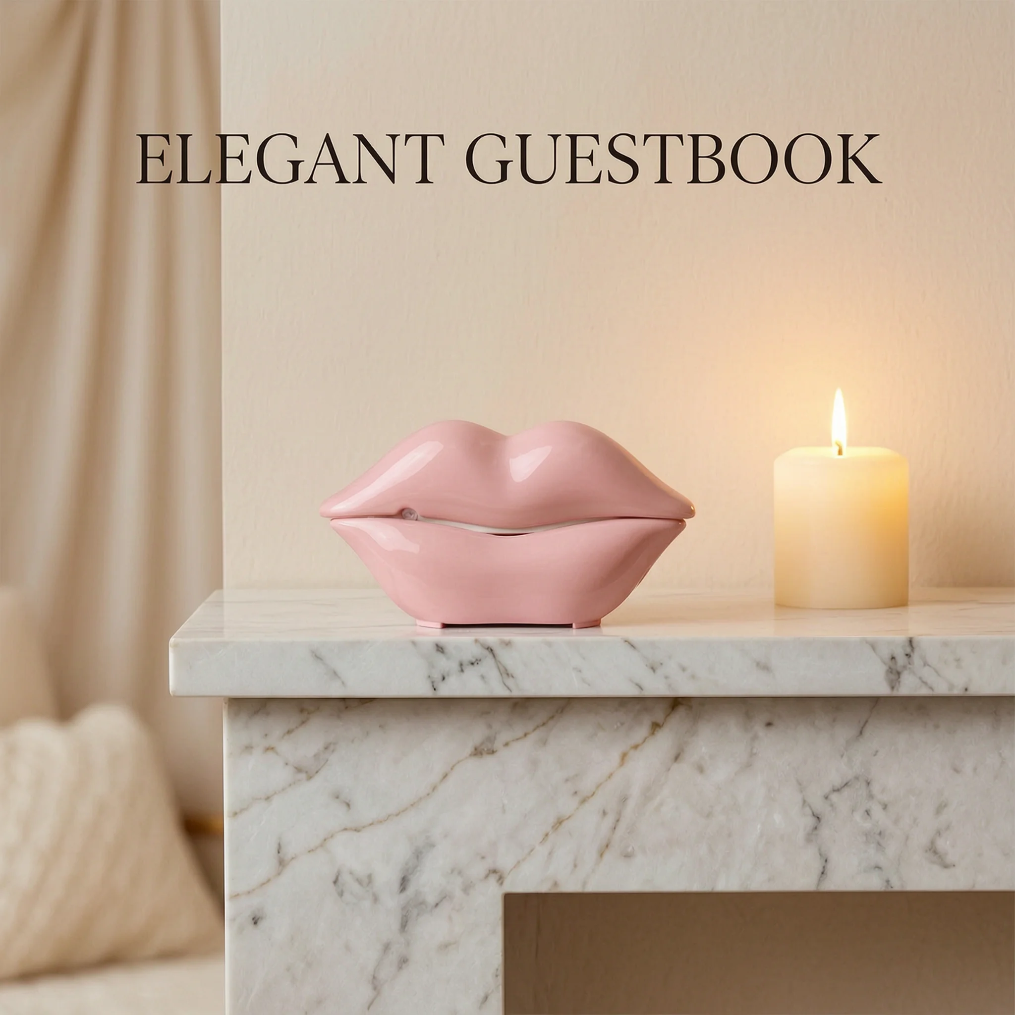 Wedding Audio Guest Book & Doorbell, Lips-Shaped Voice Recorder With 8GBMemory, Infrared Motion Sensor With Voice Prompt, 2-in-1