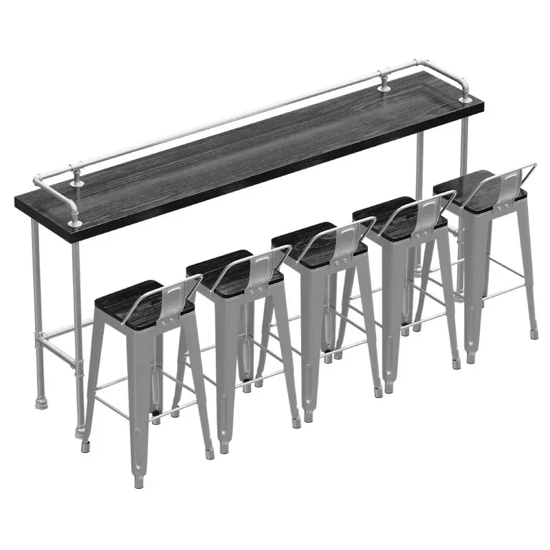

Milk tea shop tables and chairs against the wall narrow table long table bar high table balcony simple dining