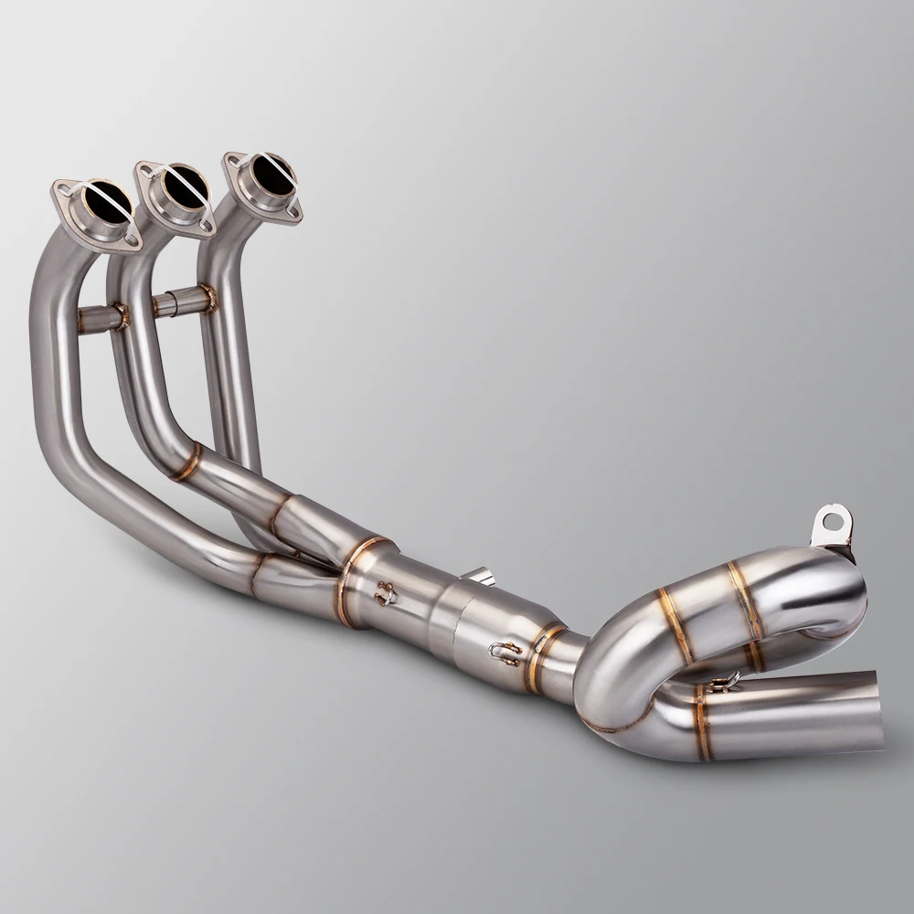 Para yamaha mt09 fz09 xsr900 2014-2020 tubo de escape da motocicleta modificar tubo dianteiro redondo inoxidável 51mm escape corrida