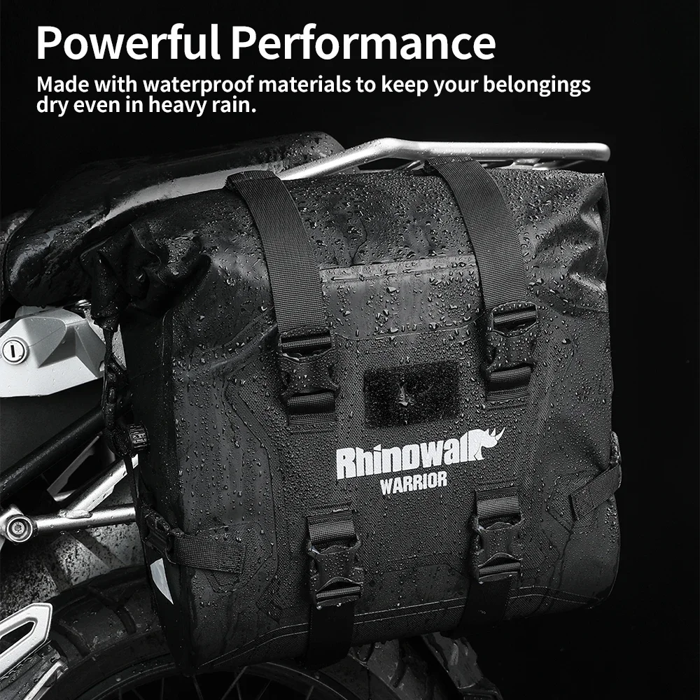 Rhinowalk 2pcs Motorcycle Tail Pannier 48L Waterproof